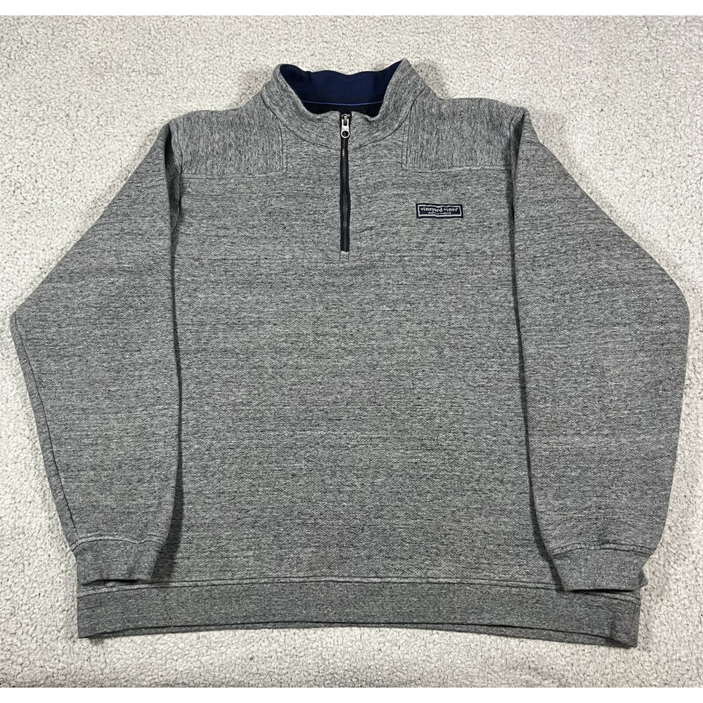 Vineyard Vines 1/4 Zip Pullover Mens 2XL Gray The Shep Shirt Sweater Preppy